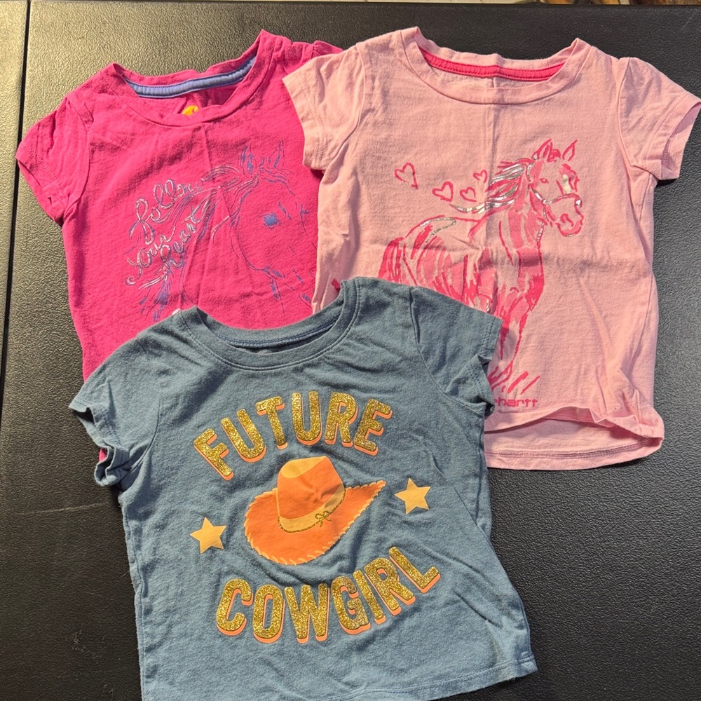 Kids' Short Sleeve Tee Bundle - Pink, Magenta & Blue